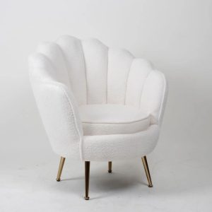 כורסת פרח מבד בוקלה