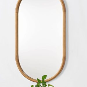 מראה אובלית מעץ דגם שי