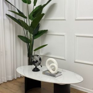 שולחן סלון אובלי לבן דגם "עדי"