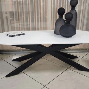 שולחן סלון אובלי לבן