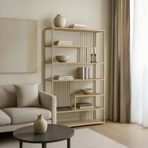 וטרינת ברזל פסים צבע אבן