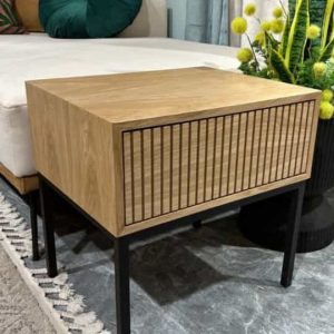 שידת צד CNC עץ טבעי