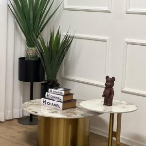 סט שולחנות דגם "לינוי"- זהב