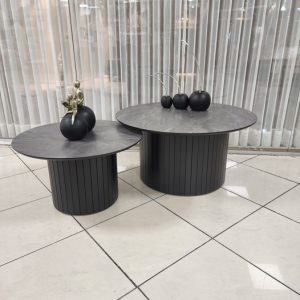 זוג שולחנות עגולים דגם זוהר רגלי CNC