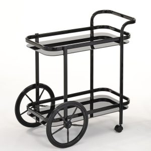 עגלת משקאות 2 קומות שחורה