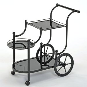 עגלת משקאות 3 קומות שחורה