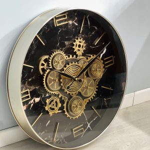 שעון קיר גידים שחור זהב