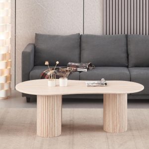 שולחן סלון אמורפי טרוונטין טבעי