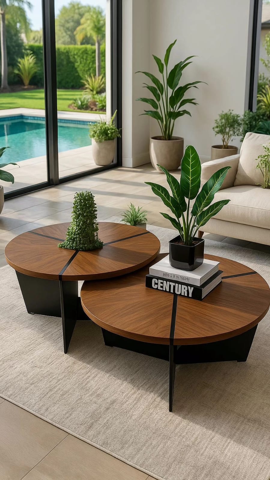 סט שולחנות מרצדס עץ