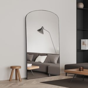 מראה חצי מעוגלת גוף בצבע שחור