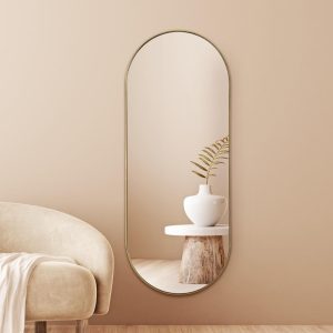 מראה קפסולה רחבה זהב