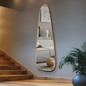 מראת גוף טיפה בצבע עץ