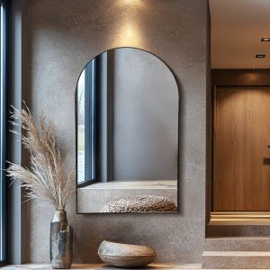 מראה חצי מעוגלת בצבע שחור